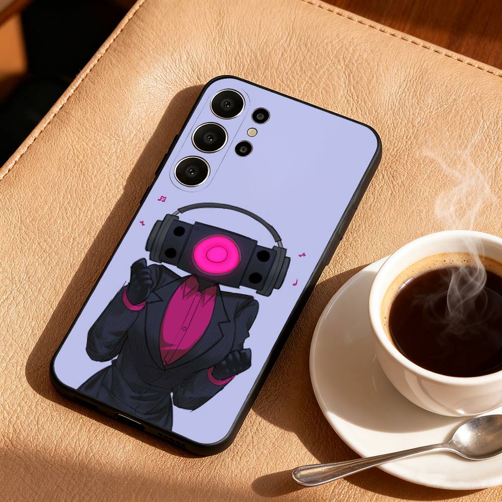 S-Skibidi T-Toilet ANIME Phone Case For Samsung S25,24,23,22,30,21,10,9,Ultra,Plus,Lite,FE Soft Black Case
