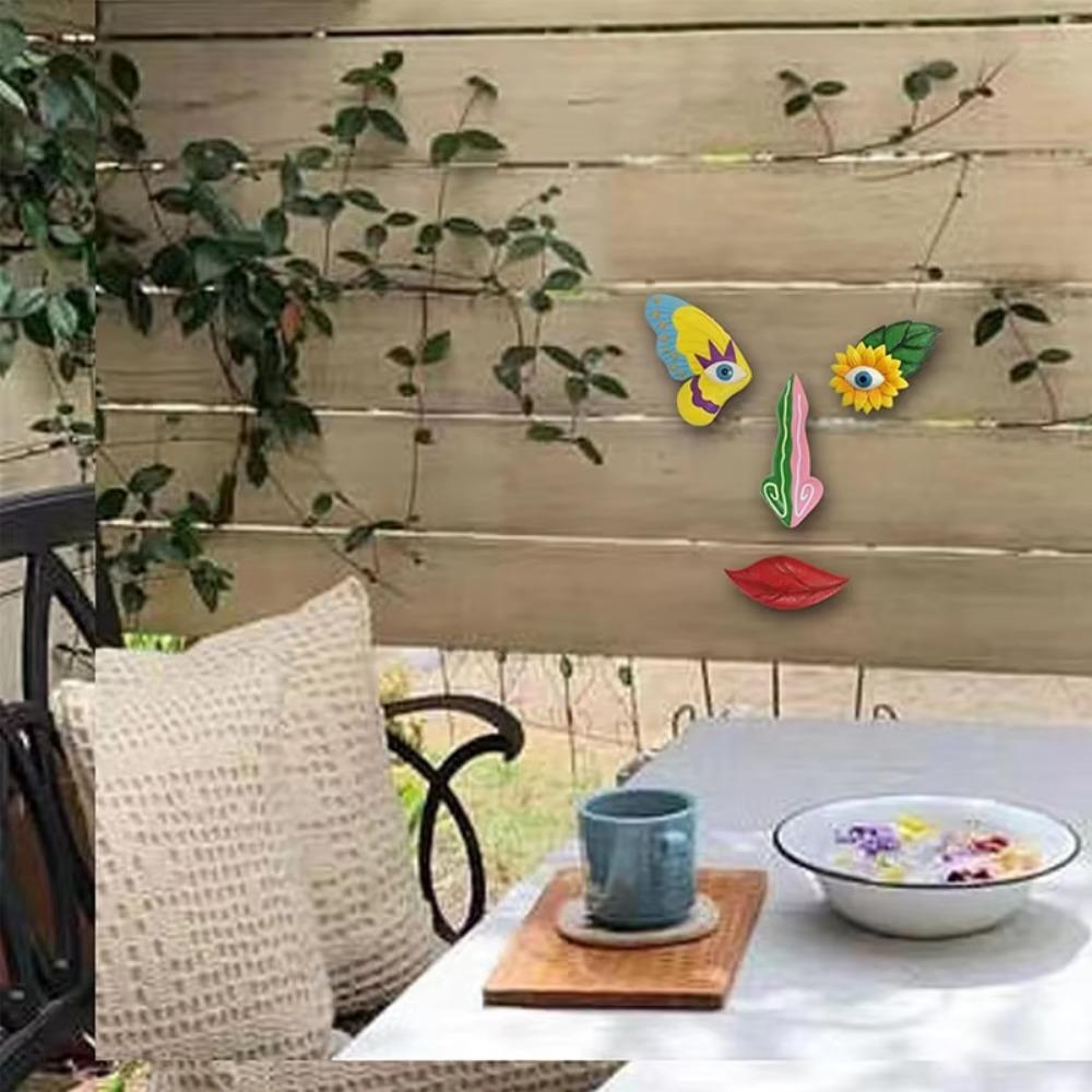 1 Set Colorful Butterfly Tree Face Pendants Unique Resin Garden Sculptures  Home Decor