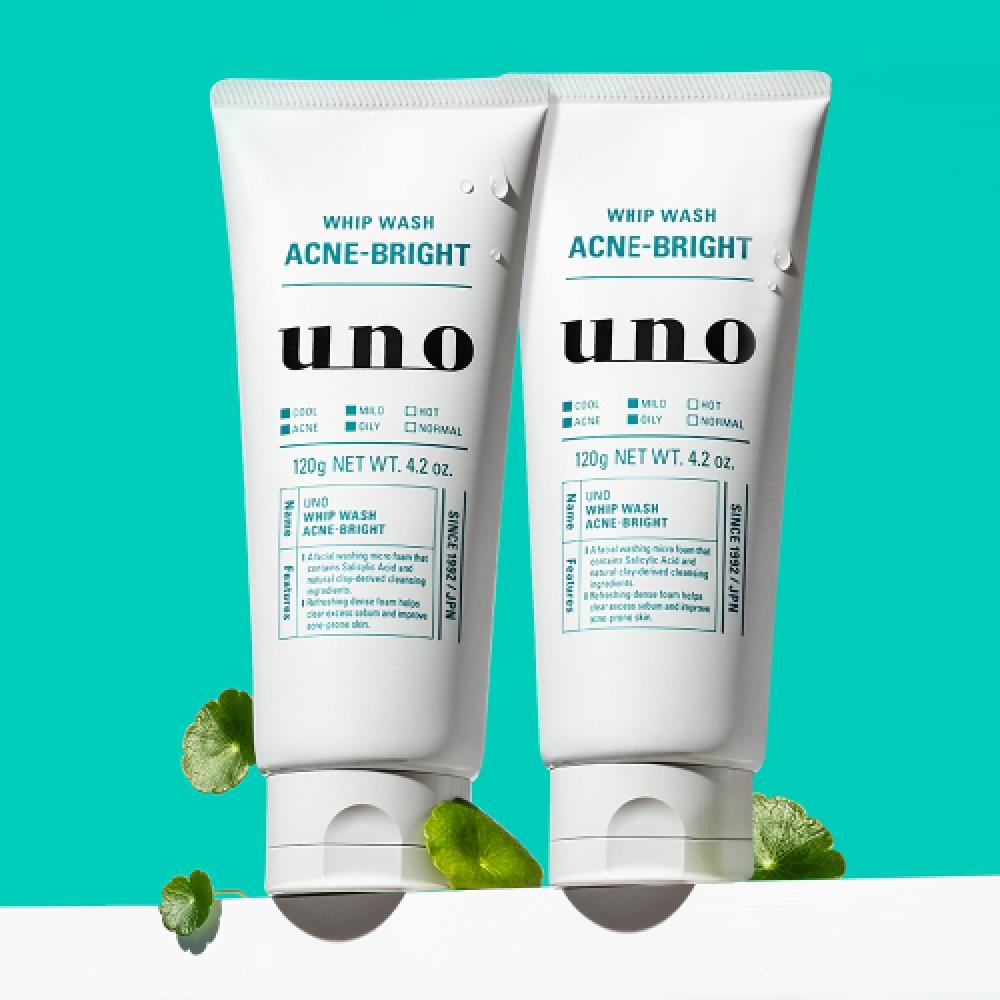 Uno Wash Acne Bright 130g X2 FREE