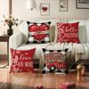 Classic Plaid Print Pillow Cover Valentine's Day Red Letter Love Home Sofa Decorative Cushion Pillow