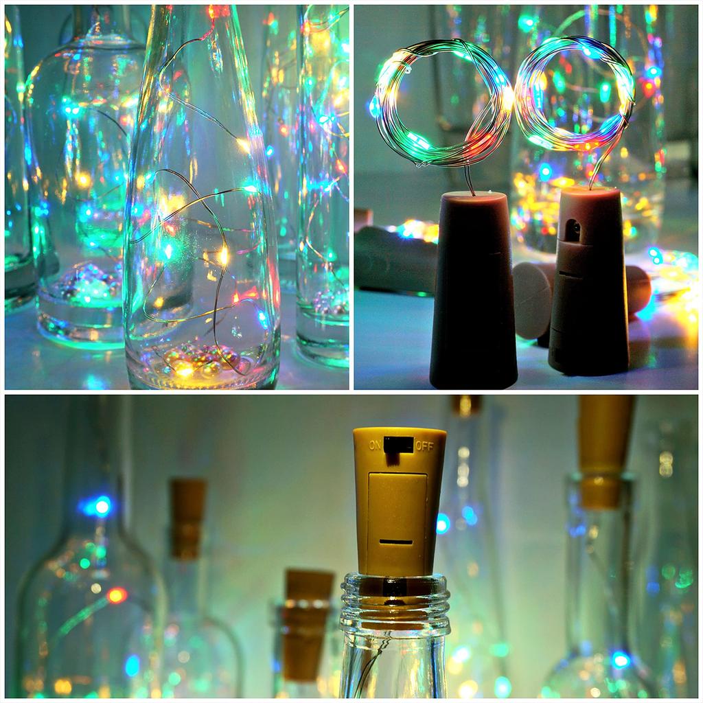 Wine Bottle Lights with Cork 10 Pack 2000 LED Battery Operated LED Fairy Mini String Lights for DIY Party Decor Christmas Halloween Wedding