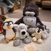25/35cm New Imitation Wolf Penguin Husky Gorilla Doll Soft Fill Plush Toy Cartoon Anime Cute Gift for Girlfriend Fun Doll