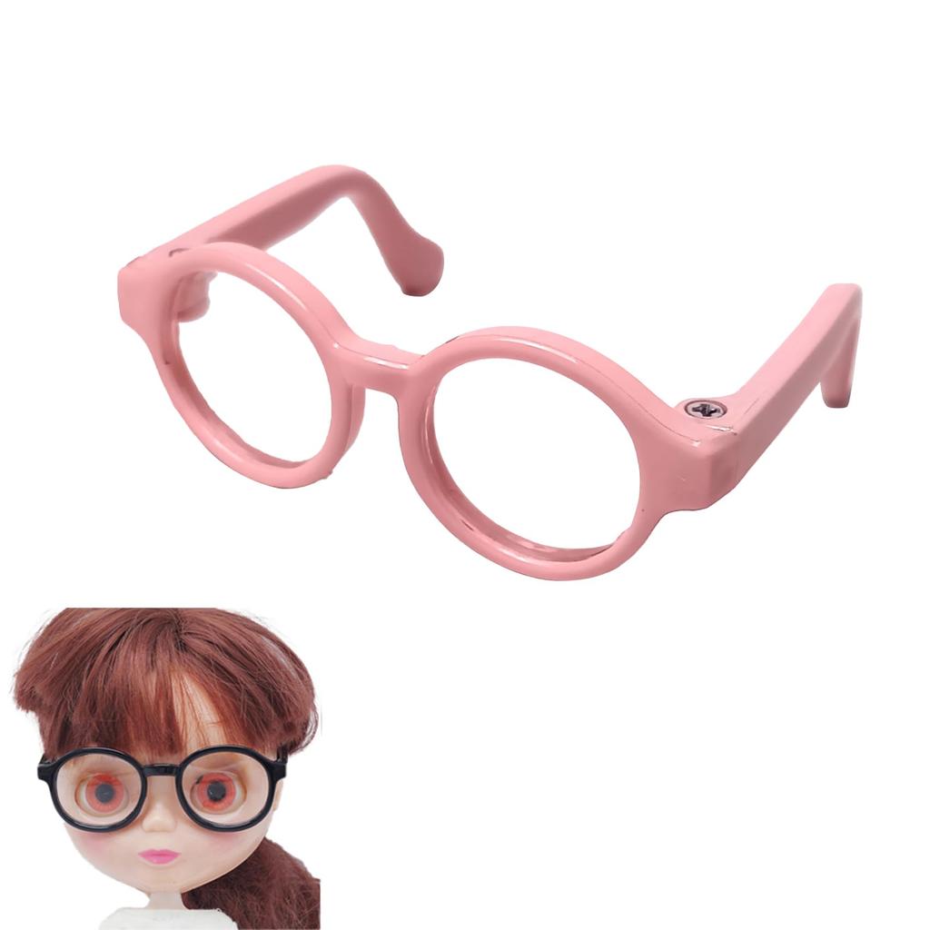 DOYOUCOTO Glasses Plush Doll, Chibi Plush, Oshikatsu, Round Glasses, Mini Doll Parts, Small Plush Toy, Pet Figure, Handmade Material (Macaron Pink,