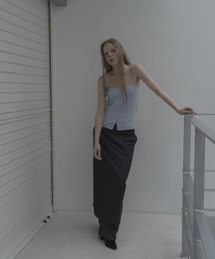 Mosyupamosyu Knit Open Sleeveless [Light Blue]