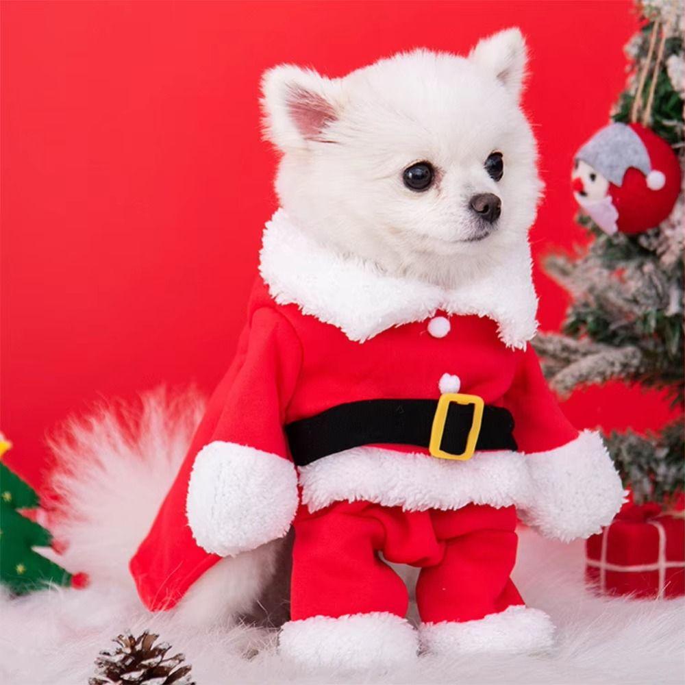 Breathable Santa Claus Dog Outfit Cute Cats Christmas Clothes Dog Winter Clothes  Spring