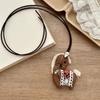 Cute Handmade Embroidery Pony Necklace Soft Fabric Horse Pendant Sweater Chain for Women Daily Outfit Jewelry Gift