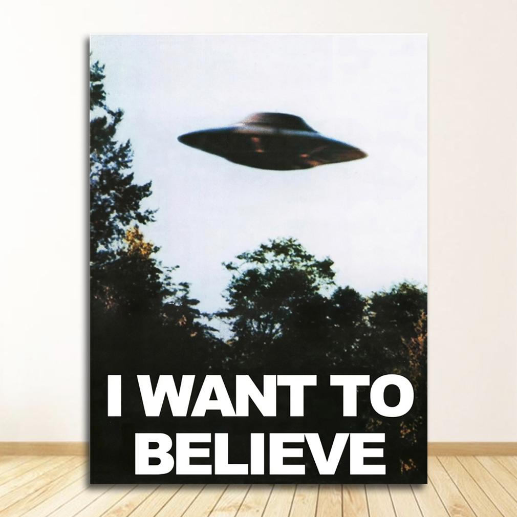 Quadri per Decorazione Soggiorno Senza Cornice I Want To Believe X File TV Gioco Stampe su Tela Poster Pittura Arte da Parete