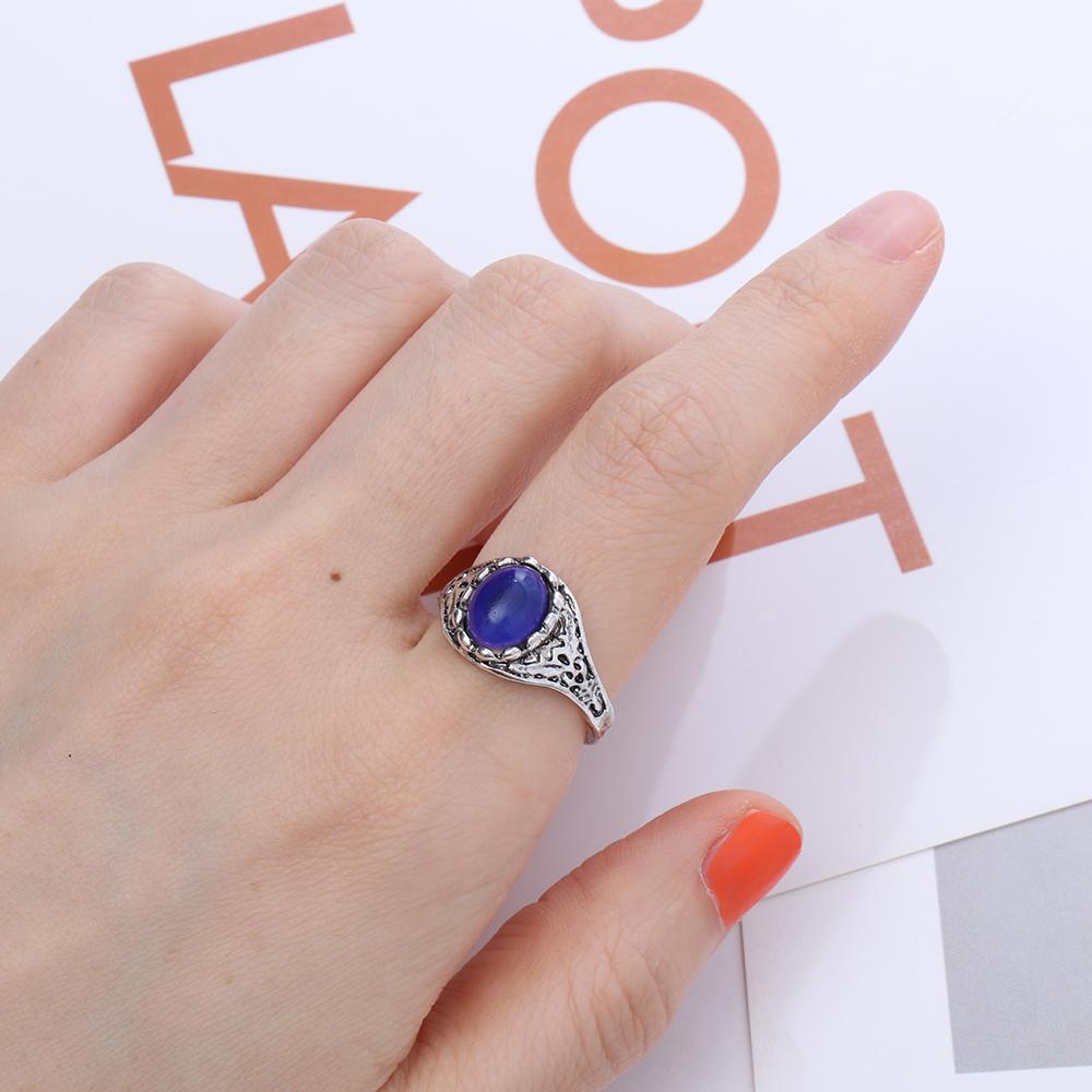 Size 5-11 Jewelry Gift For Women Girl Color Change Rings Temperature Control Luminous Mood Ring