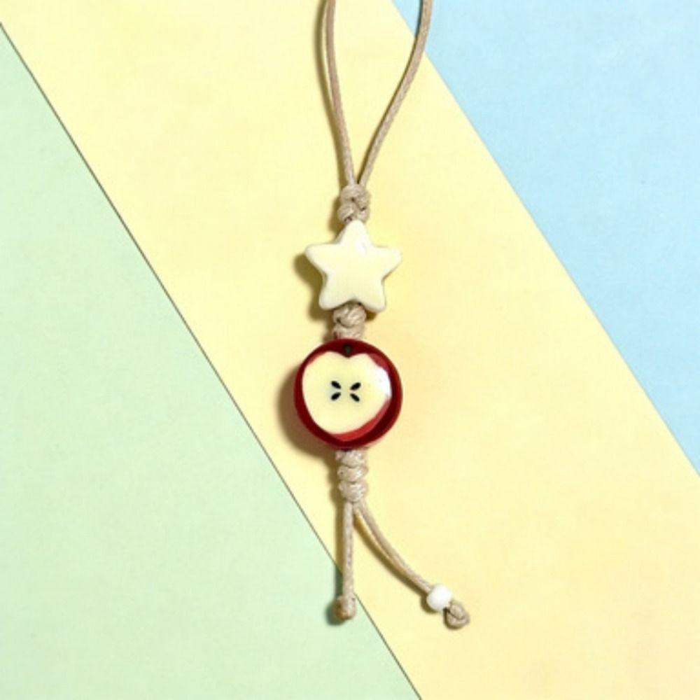 Bag Decoration Star Flower Phone Charm Ceramic Beaded Phone Lanyard Mobile Phone Strap Women Girls