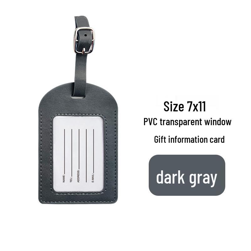 Customizable PU Luggage Tag with Buckle Strap and Logo Option for Cross-Border Travel