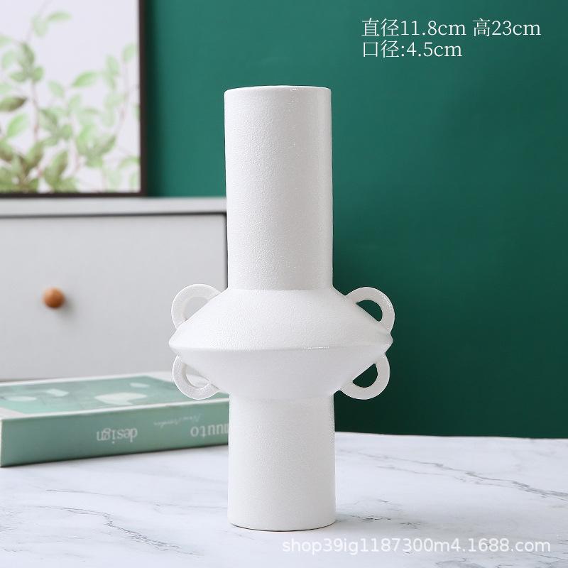 Black and White Ceramic Vase Creative Modern Home Flower Arrangement Light Luxury Soft Decoration High-end Ornament
