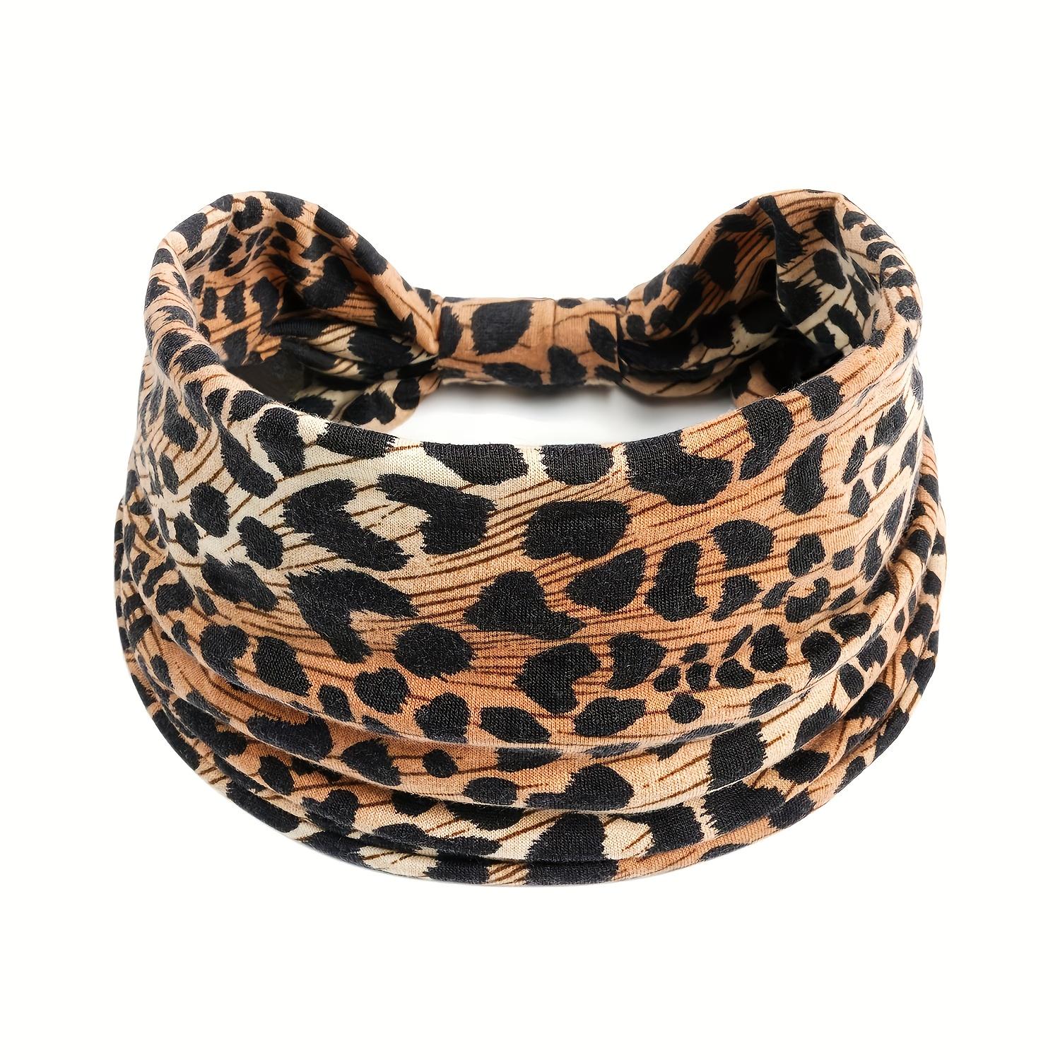 Fashion Leopard Print Headband - Wide Elastic Hair Band for Yoga, Running, Daily Wear - Women s Sporty Hair Accessory
