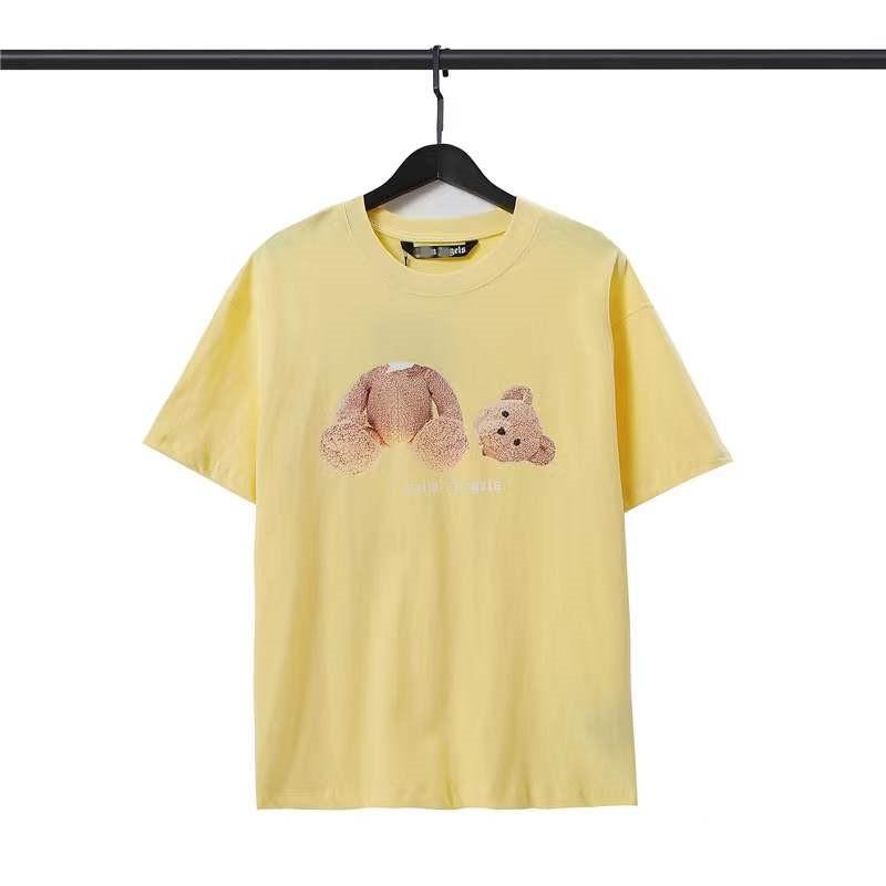 SS Cartoon Bear Print T Shirt Loose Fit Unisex Casual Short Sleeve Tops
