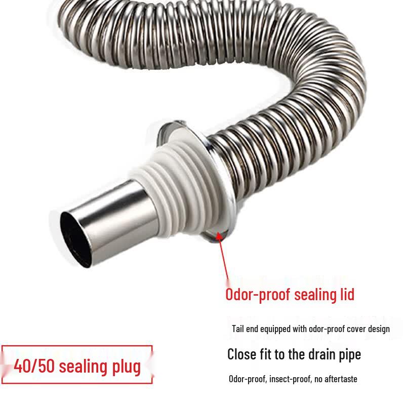 GLBO Stainless Steel Single Sink Drain Pipe Kit