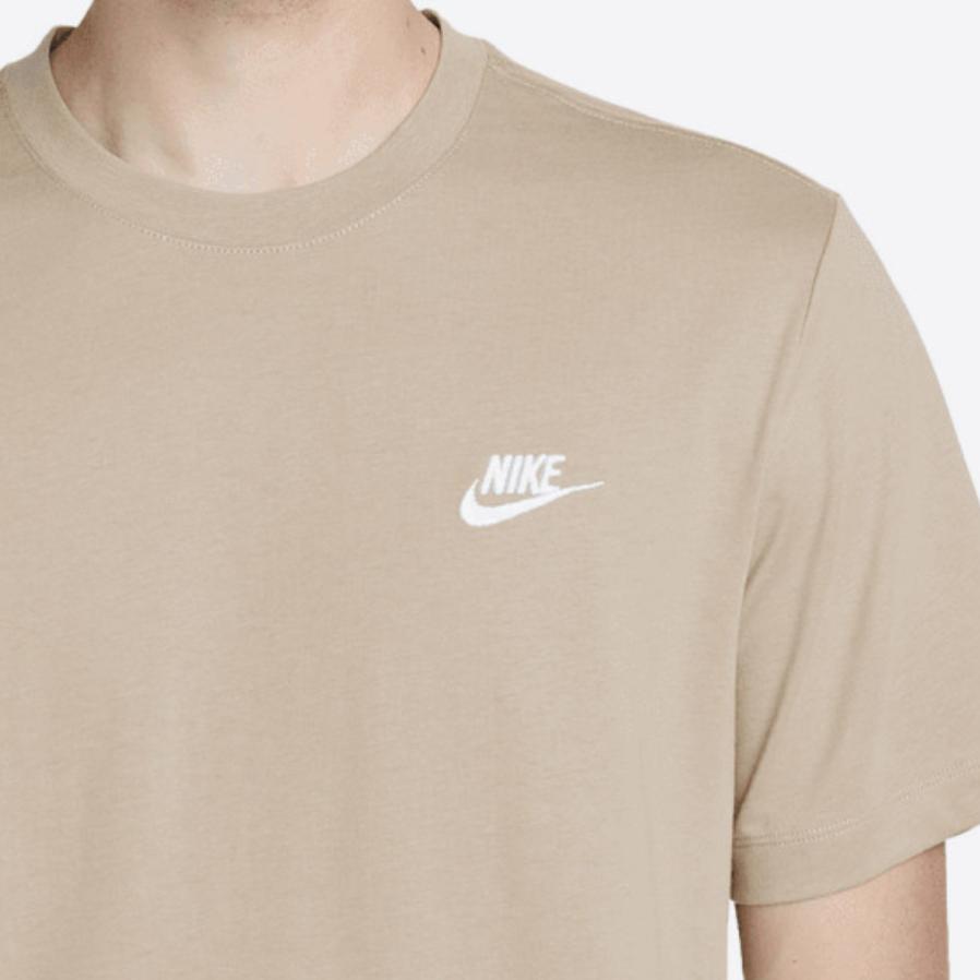 Nike Embroidered Logo Crew Neck T-Shirt Men Tops Khaki AR4997-247