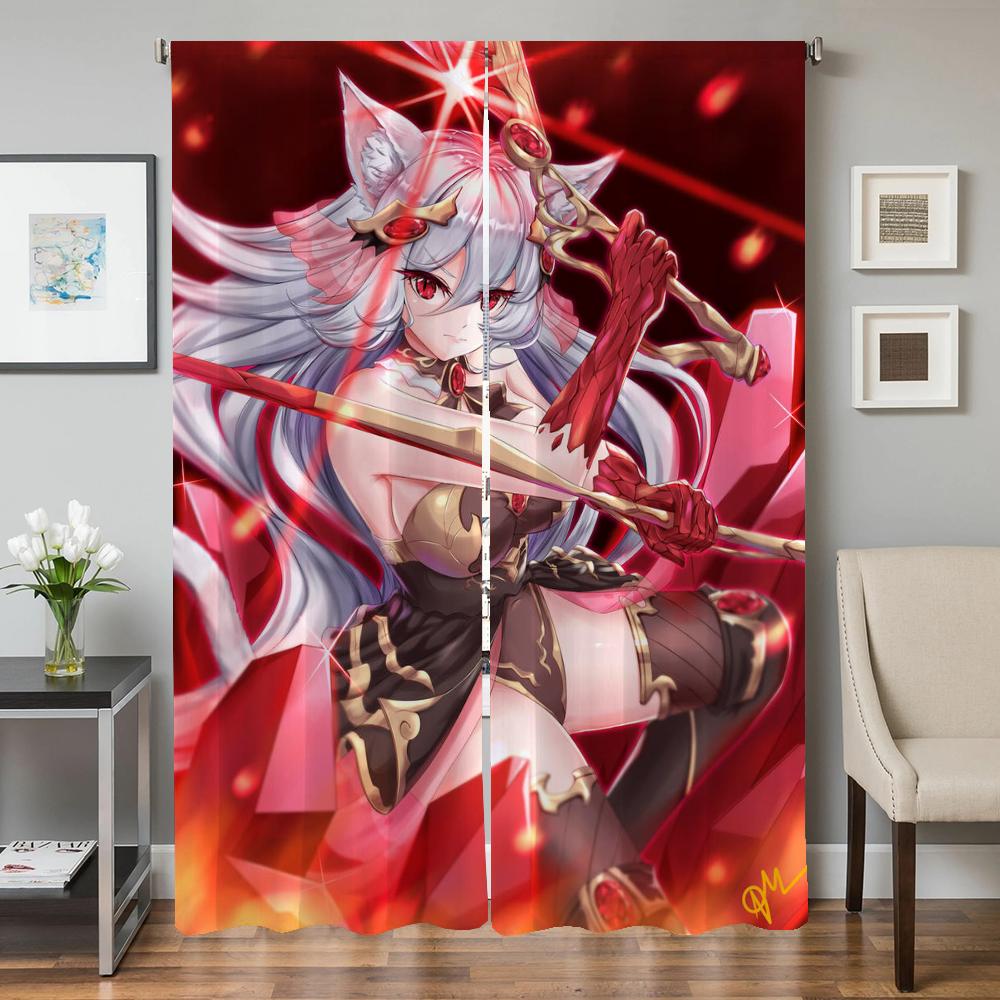 Home Interior Kitchen Curtains for Living Room 2 Pieces Blackout Curtains Door Curtain Kings Raid Partition Bedroom Decoration