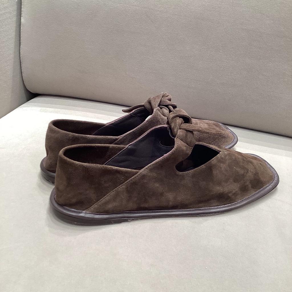 Leder Wildleder Nische Schleife Blockabsatz Zwei Tragevarianten Eckiger Zeh Einzelne Schuhe Damen Frühling und Herbst Mary Jane Ballerinas