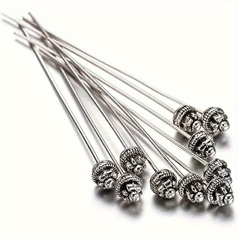 

10 шт./компл. Ретро серебряные/золотые головки булавок, классические длинные головки булавок из металлической проволоки для поделок и изготовления ювелирных изделий, аксессуары серебряный