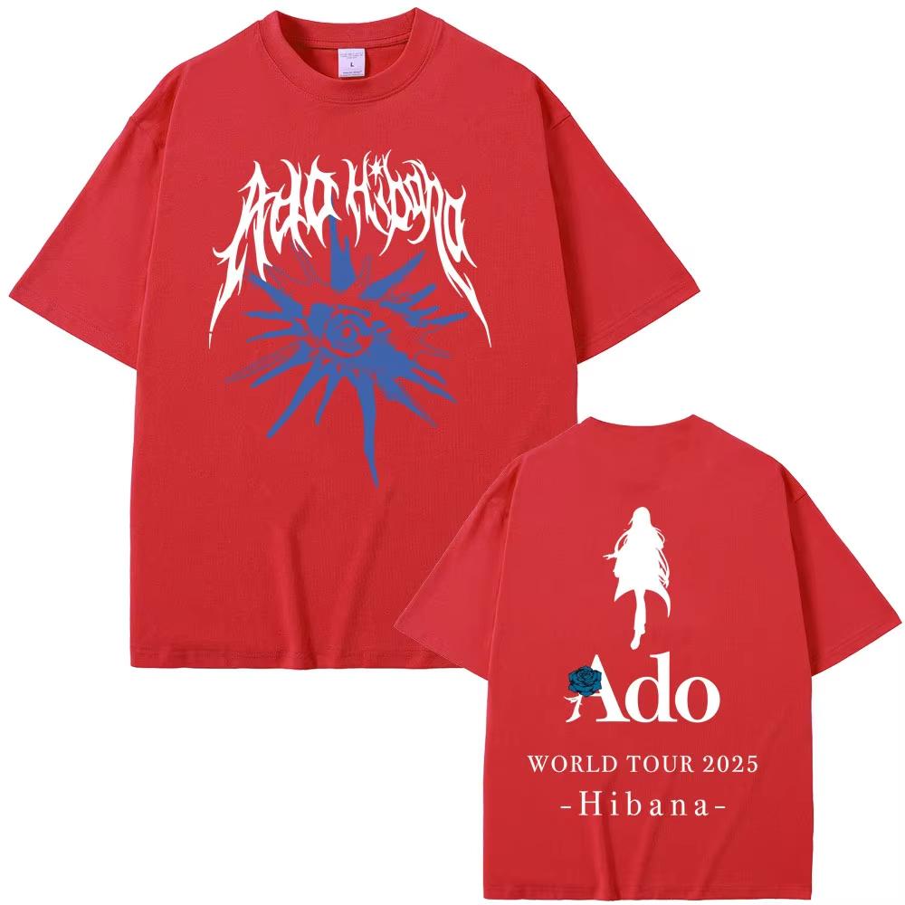 Ado World Tour 2025 Hibana T-shirt Summer Men's Women Fashion Japanese Style Tshirts Unisex Casual Cotton Short Sleeve T Shirt