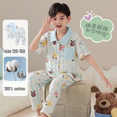 ZISEHY Boys' Cotton Long-Sleeve Pajama Set