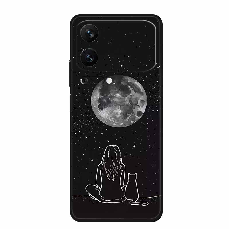 For Xiaomi 17 Pro 2025 Phone Case Fashion Flowers Black Silicone TPU Soft Coque For Xiaomi Mi 17 Pro Max Back Cover Case Shell