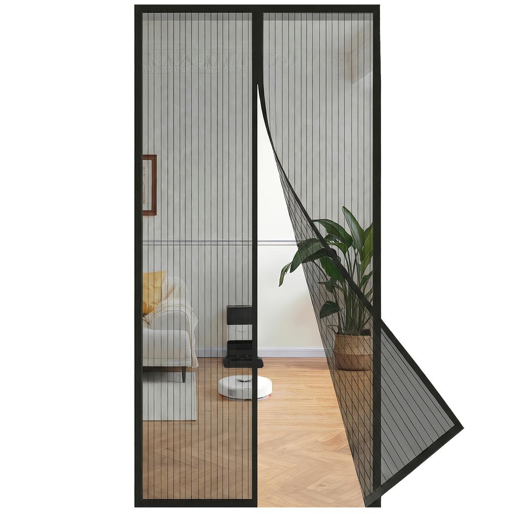 70/90*200cm Mosquito-proof Door Curtain, No-drill Magnetic Partition Curtain, Bedroom and Home Screen Door with Magnetic Closure