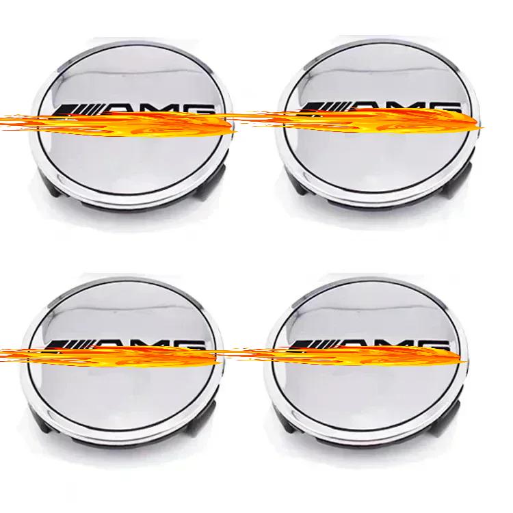 75mm 4 Stück Auto Radnabenabdeckung Emblem Abdeckung passend für Mercedes Benz modifiziertes Zubehör w204 w211 w205 W212 AMG w203
