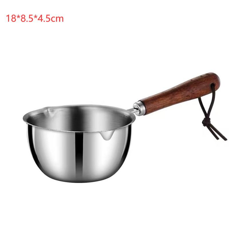 

150/300ml Stainless Steel Hot Oil Pan Hot Sauce Small Pot Cooking Butter Melting Pot Kitchencooker Accessories Outdoor Tableware