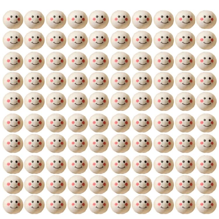 

100pcs Wood Loose Beads Round Spacer Ball Beads with Hole Smiling Face Doll Bead