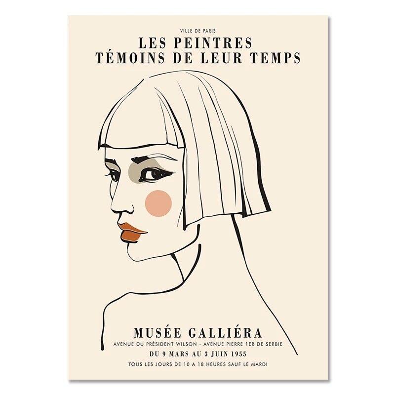 Bauhaus Exhibition Canvas Line Chair Wall Art Minimalism Print Painting Nordic Poster Abstract Face Picture Modern Home Decor