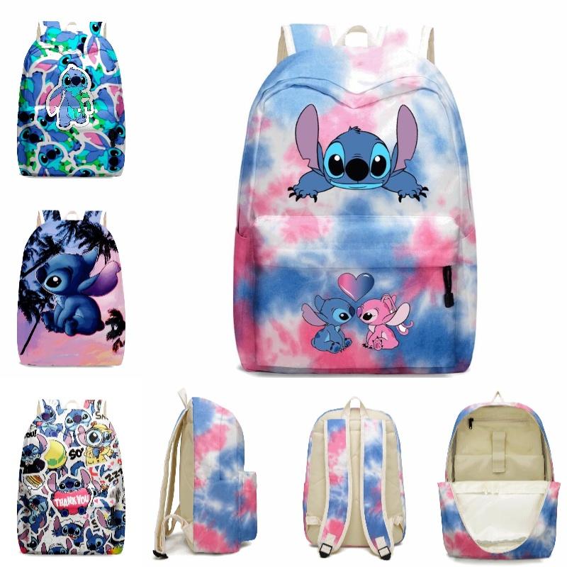 Zaino carino di Stitch per bambini con scomparti con cerniera e tasche