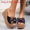 Summer Womens Flip Flops With Glitter Butterfly Bow Pu Rubber Sole Casual Flat Sandals For Large Sizes