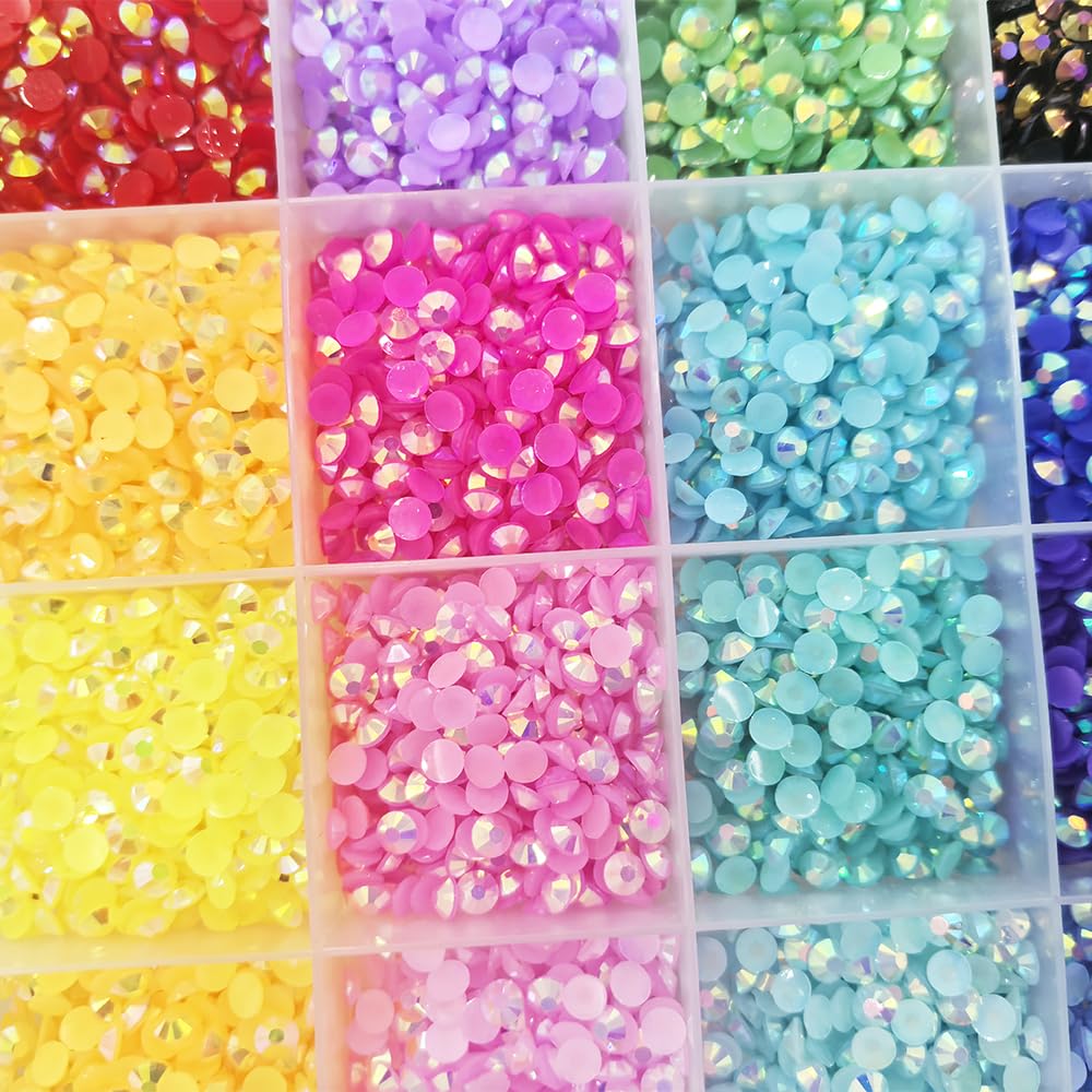 12,000 Nail Stones, Rhinestones, BetterJonny, 24 Colors, Nail Stones, Glass, Nail Deco Parts, Craft Parts, DIY Nail Parts, Decorate Your Nails (4mm)