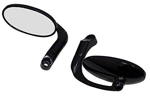 Bike Parts Center Custom Mirrors, Left and Right Set, Black with Clear Lenses, 603127603127