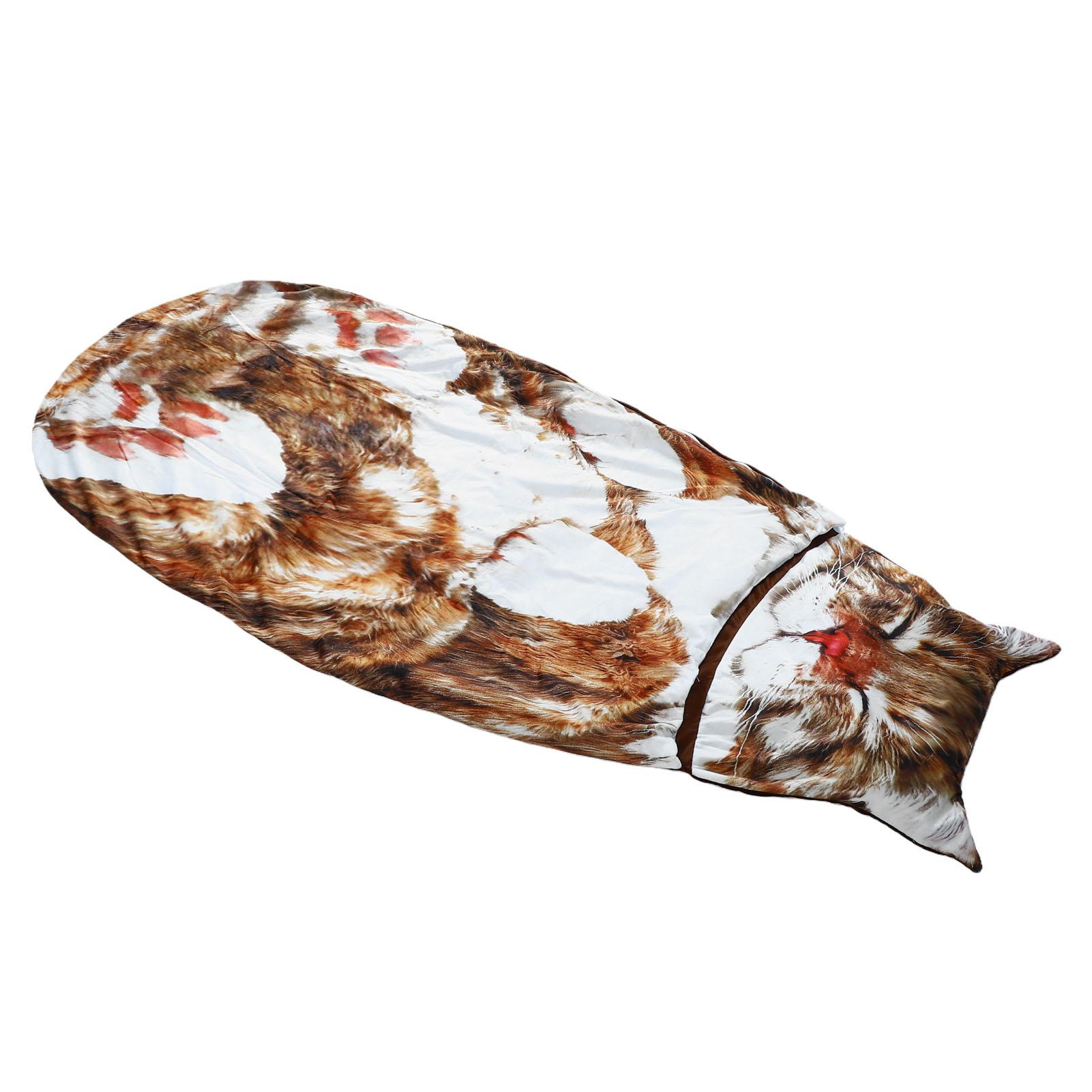 Cat Shaped Plush Sleeping Bag Adorable Adult Soft Sleeping Bag for Home Travel Camping