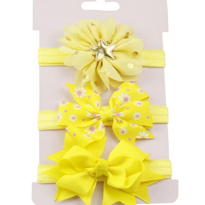 3pcs Elastic Princess Headbands Children Skinny Stretchy Bowknot Elastic Hair Band