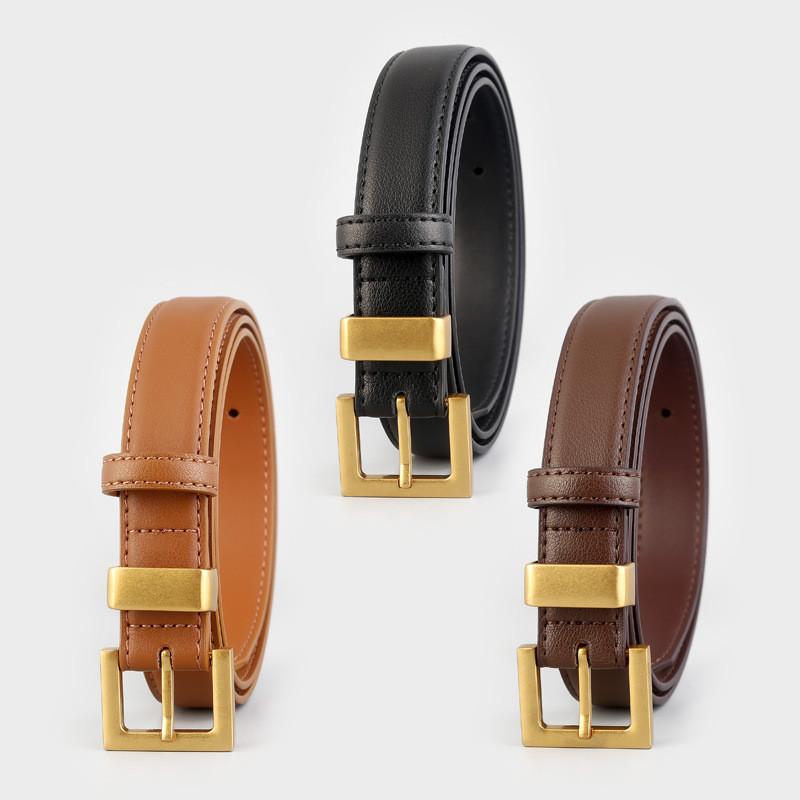 Genuine Leather Womens Belt For Casual And Business Wear With Metal Buckle