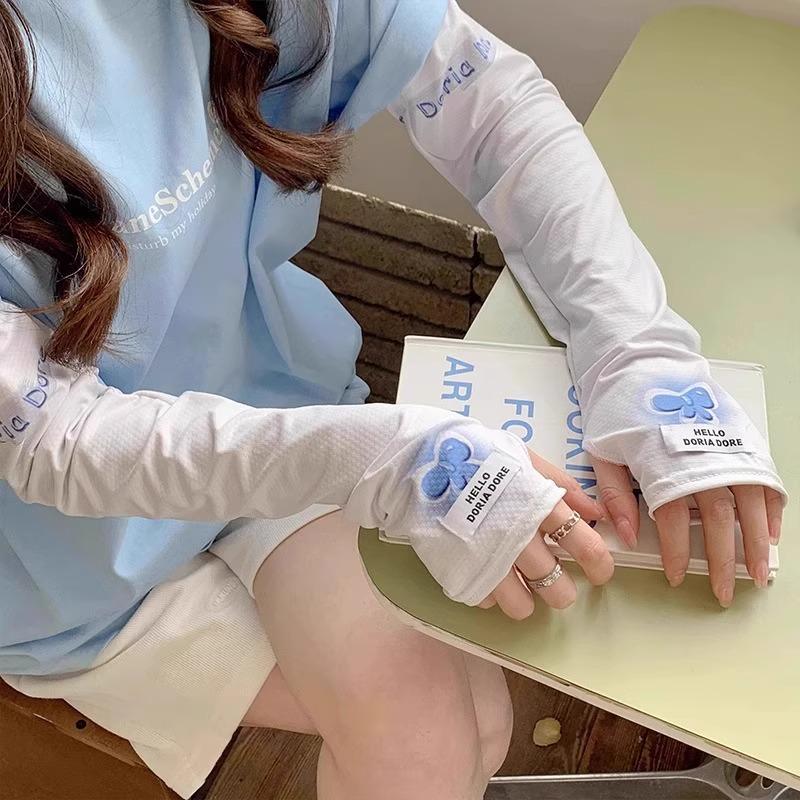 

Женские рукава из ледяного шелка с защитой от УФ-лучей - 2025 Большой размер, Свободный крой для вождения и езды на велосипеде летом