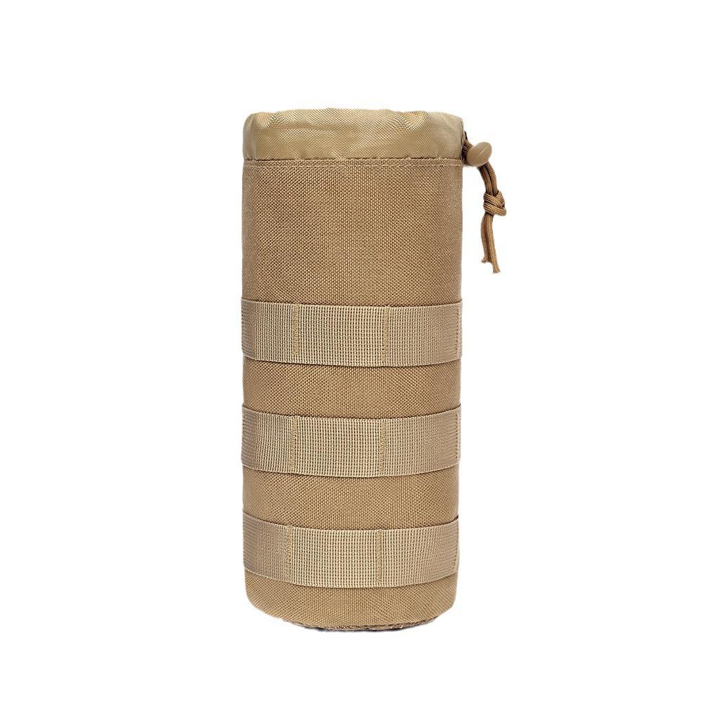 Versatile MOLLE Mesh Water Bottle Pouch - Outdoor Sports Waist Pack with Drawstring Sleeve