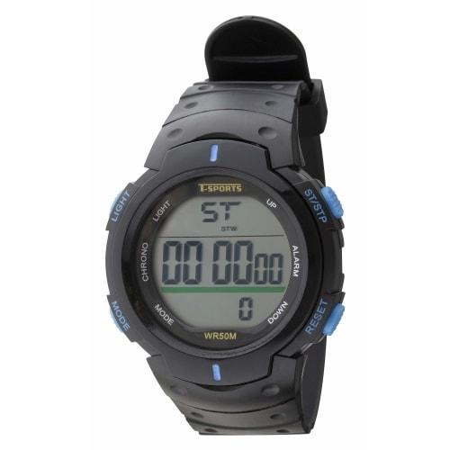 Klefer Men's Digital Waterproof Multi-Function Watch with Urethane Strap, Black, TS-D153-BL