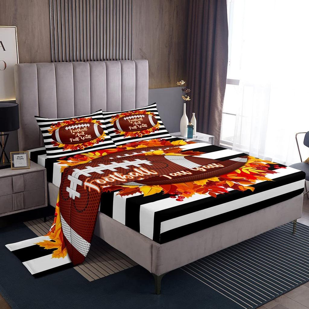 Autumn Harvest Pumpkin Pattern Sheet Four-piece Bedding Set Bedding Set Bedroom Dormitory Bedding Decoration