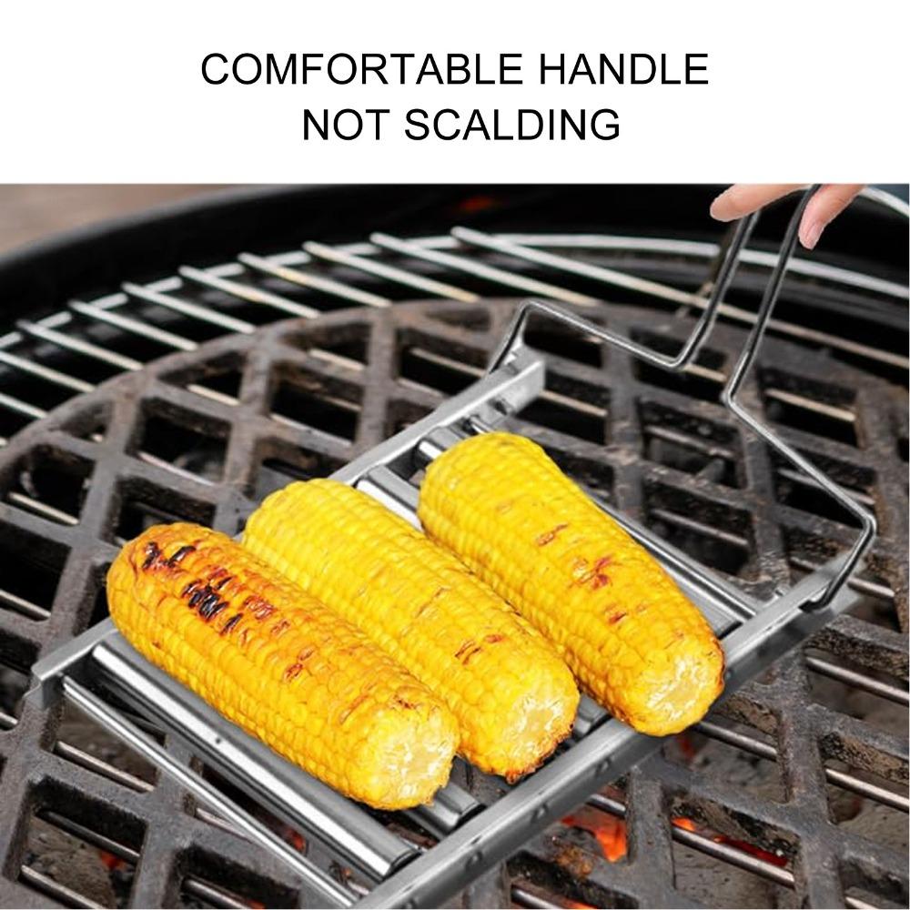 Edelstahl Wurstroller-Gestell Silber BBQ-Grillgestell Wiederverwendbarer Wurstgrill Outdoor-BBQ