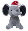 Cute Cartoon Baby Elephant Plush Toy with Santa Hat