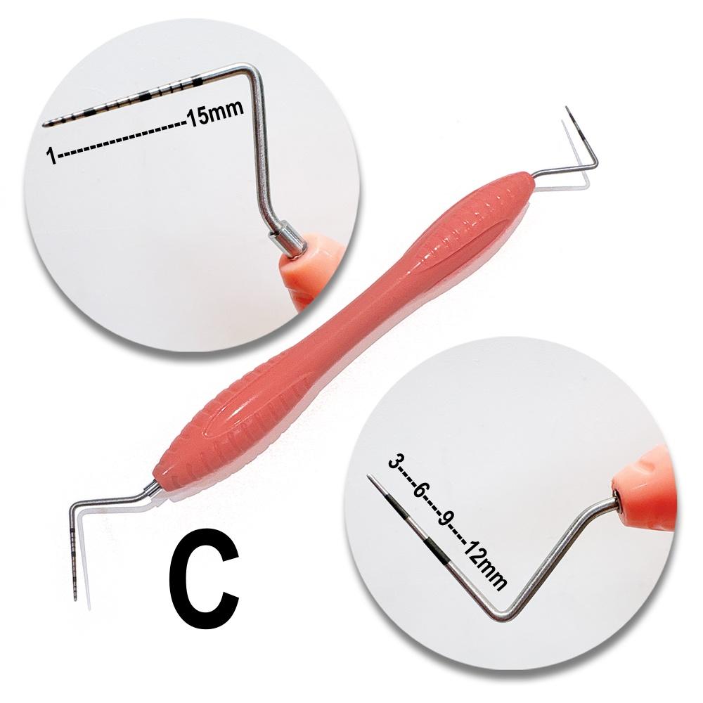 

1 шт., стоматологический пародонтальный зонд со скалером, инструмент для стоматологического исследования, инструмент для стоматолога, эндодонтический инструмент, зонд CPI из нержавеющей стали 1 piece C silicone