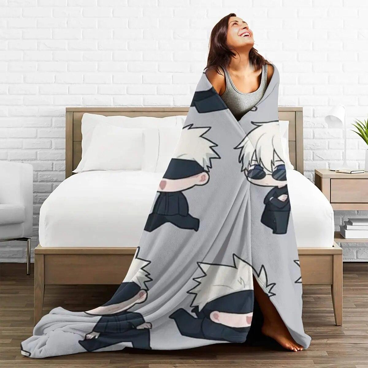Фланелевое одеяло Gojo аниме — фото 5