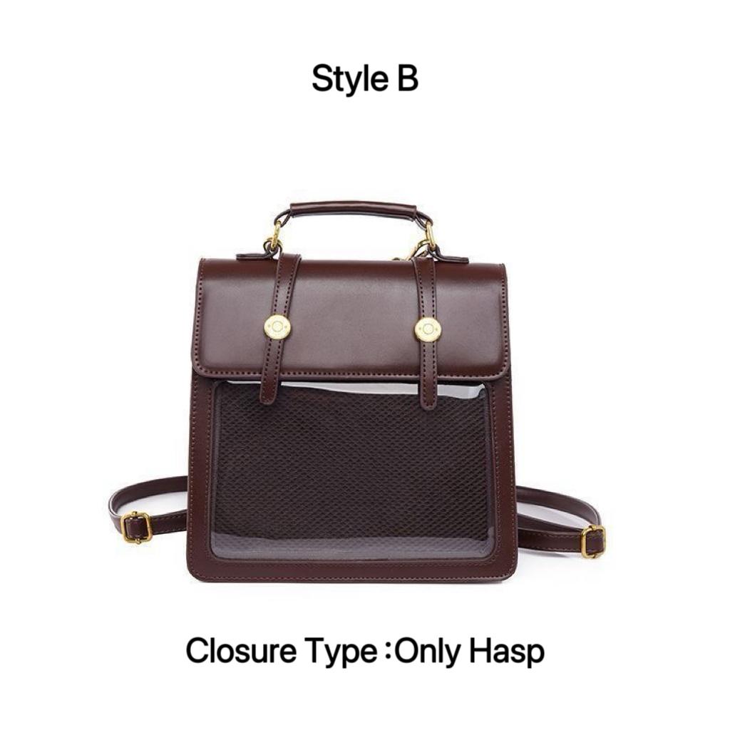 Fashion Cute Ita Backpack New JK Shoulder Lolita Messenger Crossbody Bag Girls Transparent DIY Display Handbag Y2K Mini Knapsack