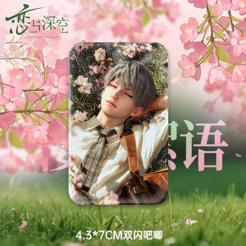 Hot Game Love and Deepspace Xavier Zayne Rafayel Sylus Caleb Cherry Blossom Series Rectangular/Oval Badges Backpack Accessories