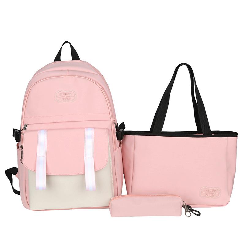 Three-Piece Backpack Set Student Schoolbag Shoulder Bag Female Large Capacity Backpack with Pen Bag