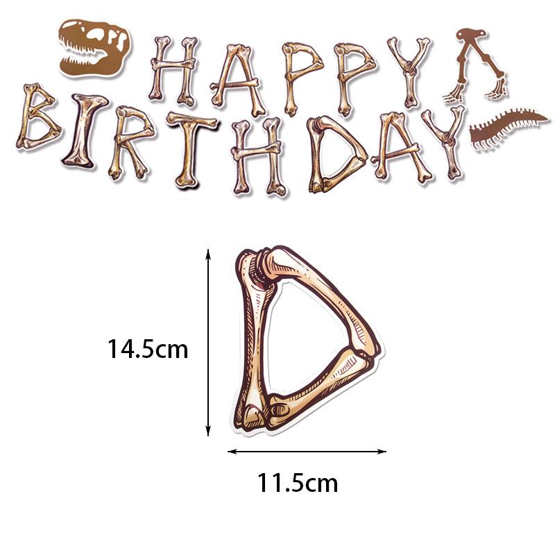 Vaisselle Jetable Thème Fossile Dinosaure Ballons en Aluminium Dino Guirlande Bannière Joyeux Anniversaire Garçon Fournitures Fête Anniversaire Dinosaure
