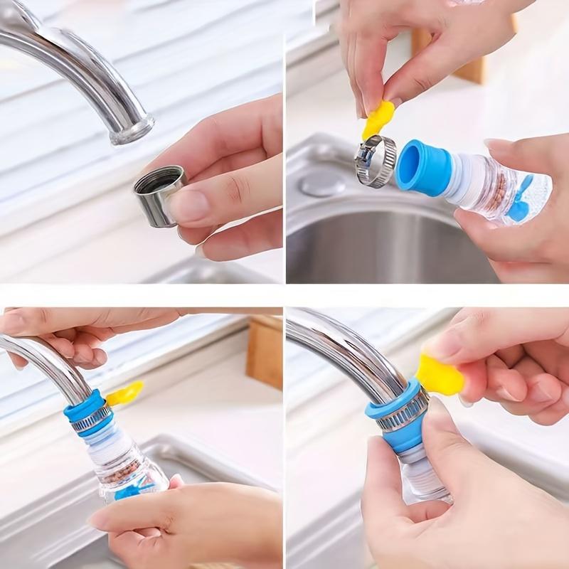 1PC Universal Faucet Water Connector - Splash Proof Kitchen Showerhead with Rotary Filter